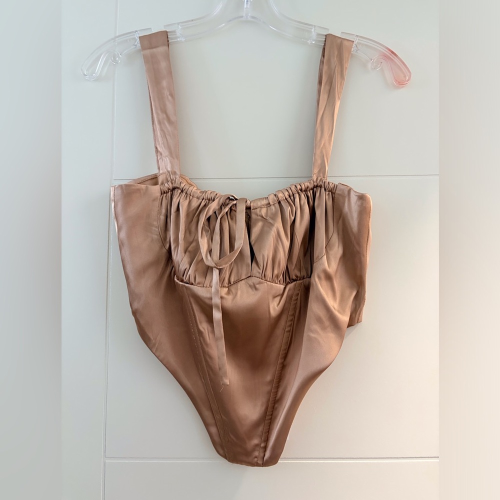 Satin Rose Gold Bodysuit top